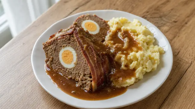 Hackbraten auf einem Teller